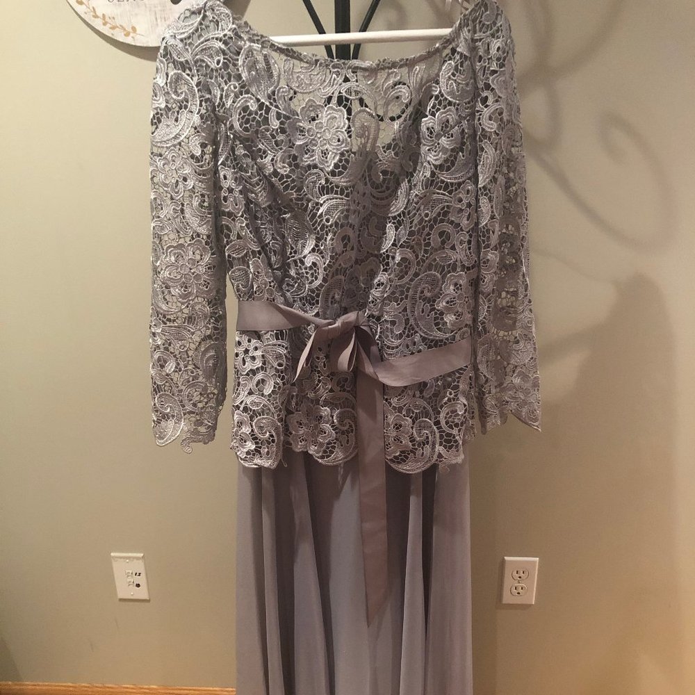 Modest Silver Evening gown